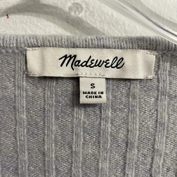 Madewell Sweater Size Small Blue Cardigan Cameron Coziest Yet Ribbed Preppy - Picture 7 of 9